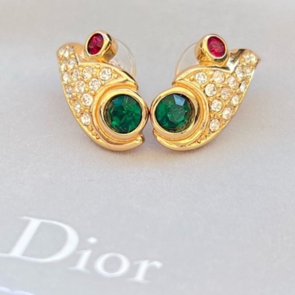 Authentic DIOR Regal Adoration Gold Plated Post Earrings